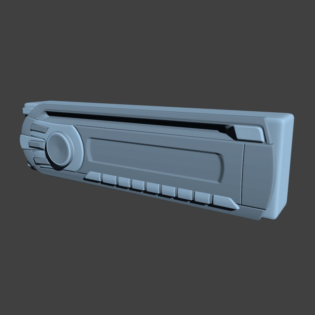 Single Din Car Stereo, Untextured preview image 1